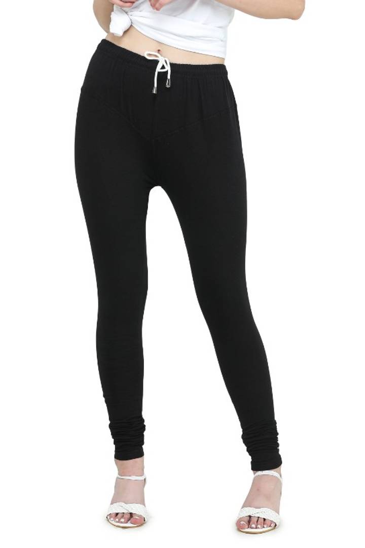 Trendy Cotton Blend Churidar Legging With Drawstring Waistband